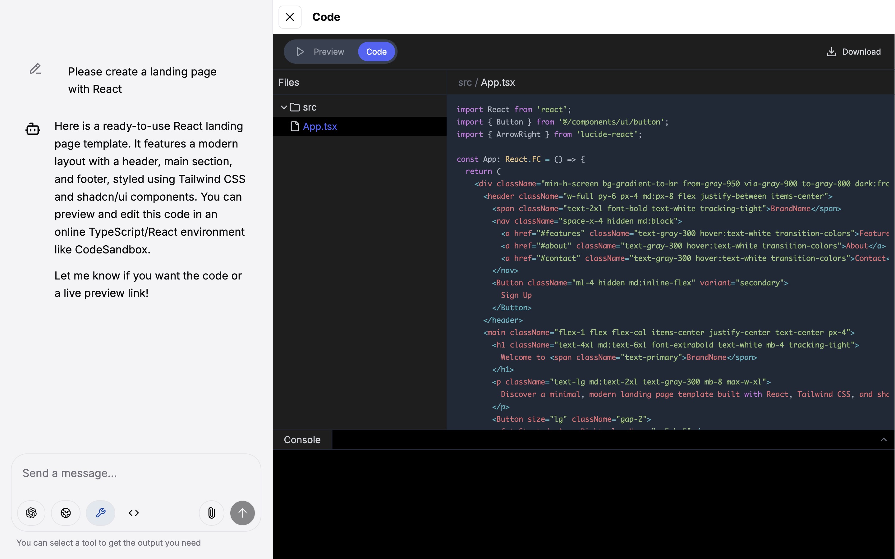 Code Generator Tool