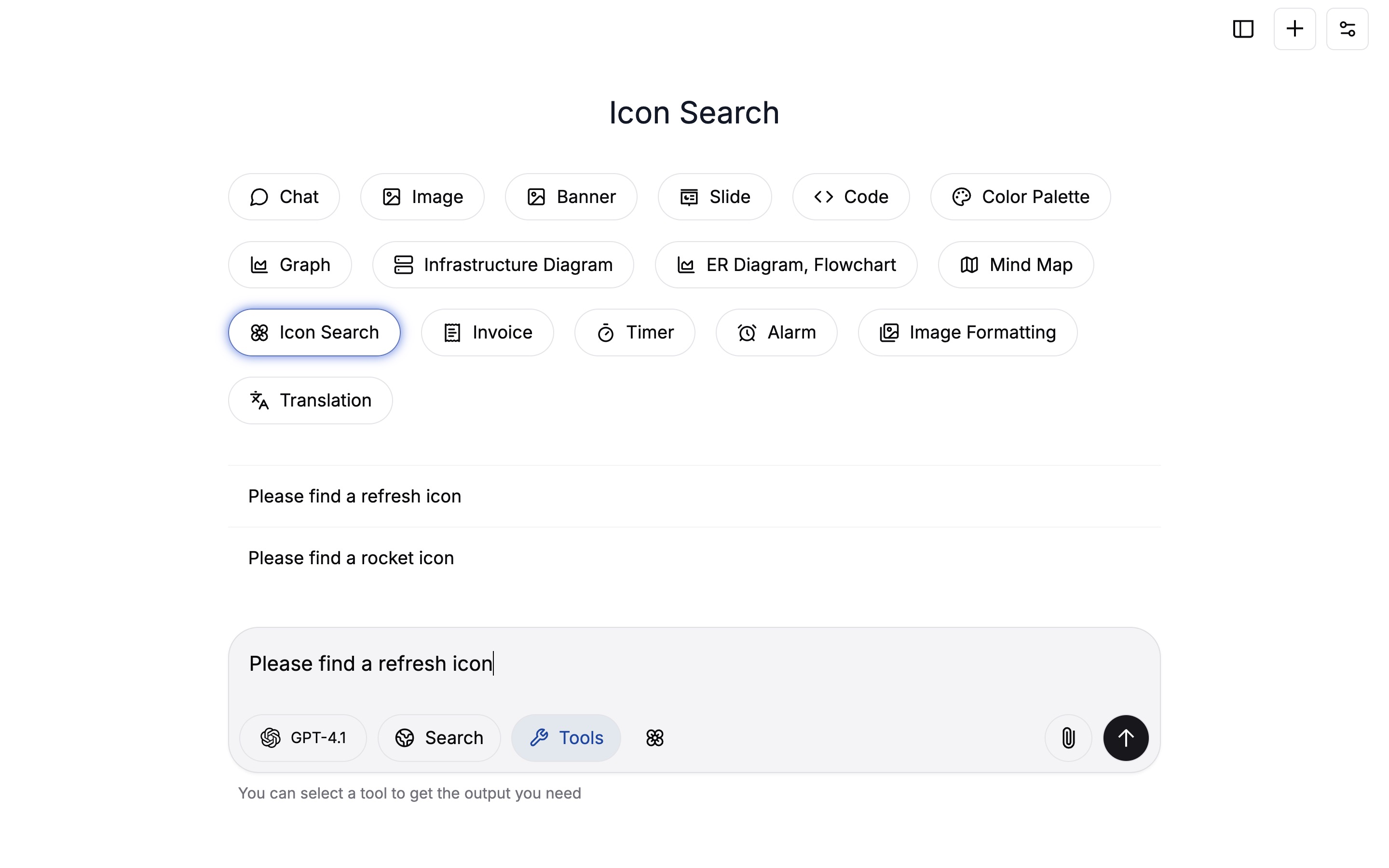 Selecting the Icon Search Tool