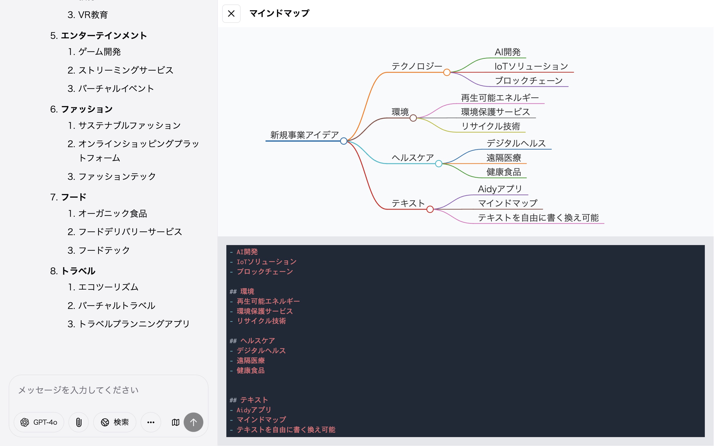 マインドマップを編集する